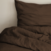 Dark brown muslin single bed linen | Haven
