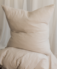 Beige muslin single bed linen | Haven