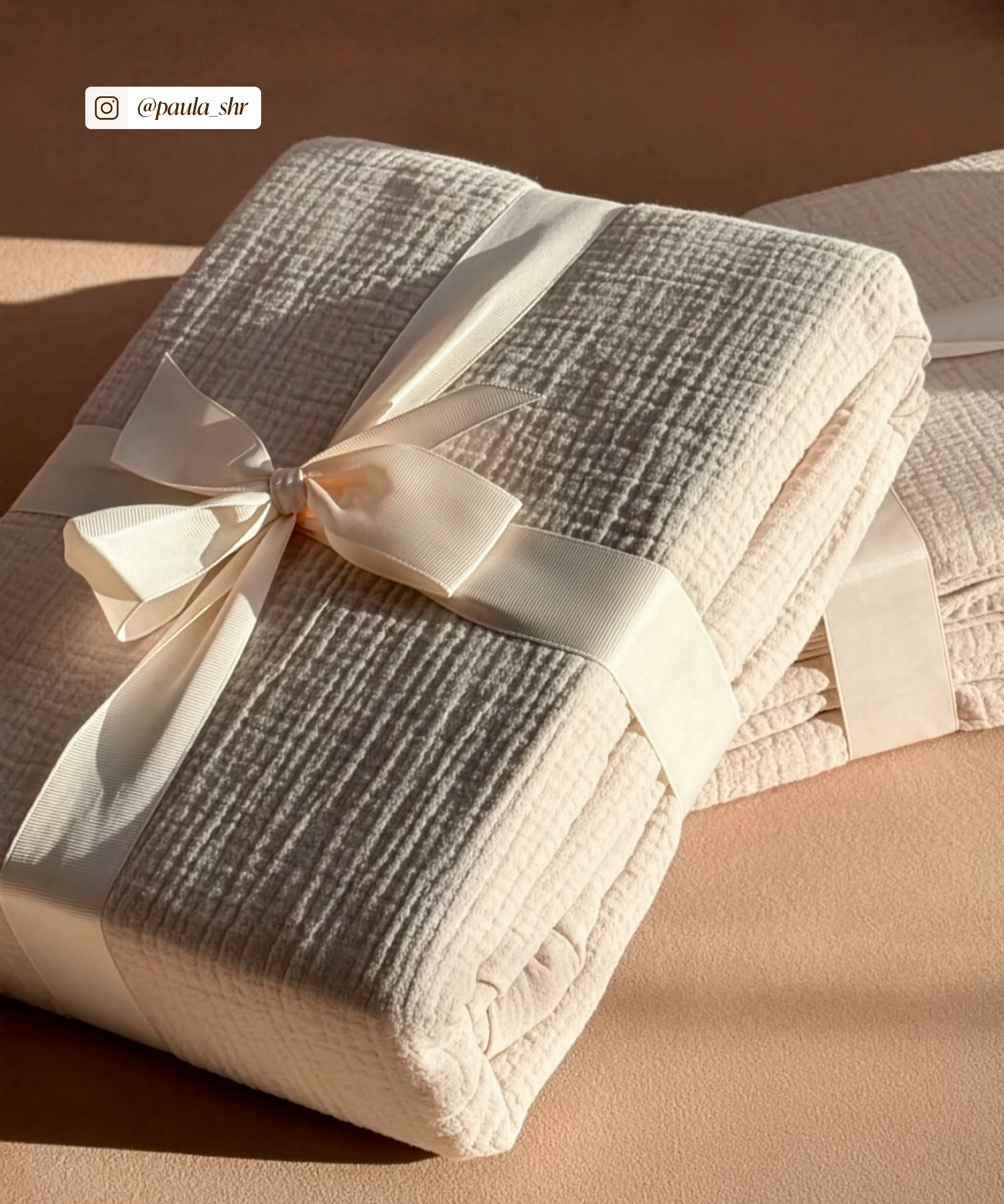 Haven Doppelbett-Set Beige | 1× Musselin Doppelbettwäsche + 2× Kissenbezug 40×80
