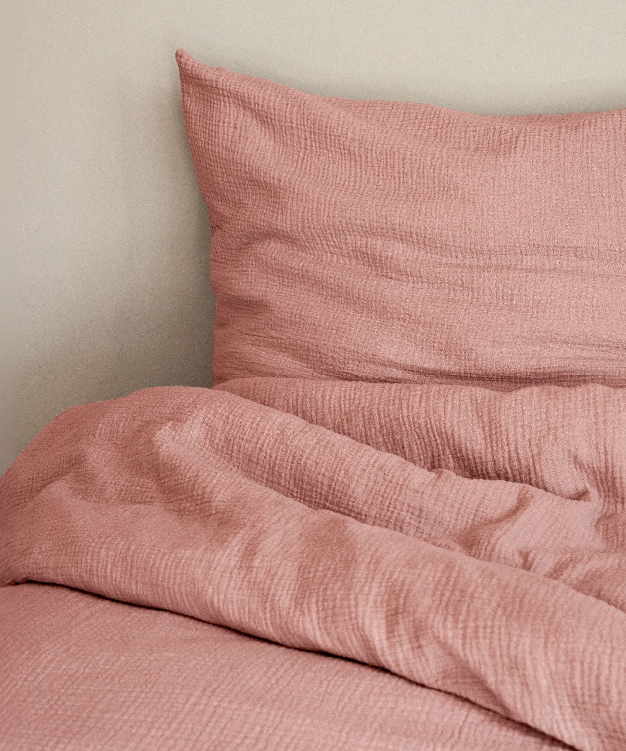 Pink Muslin Single Duvet Cover | Haven