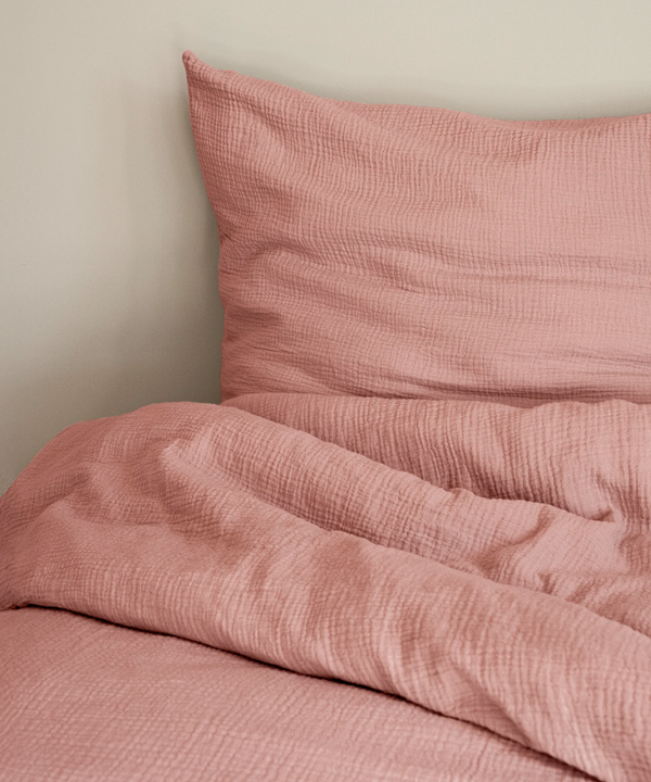 Pink Muslin Single Duvet Cover | Haven
