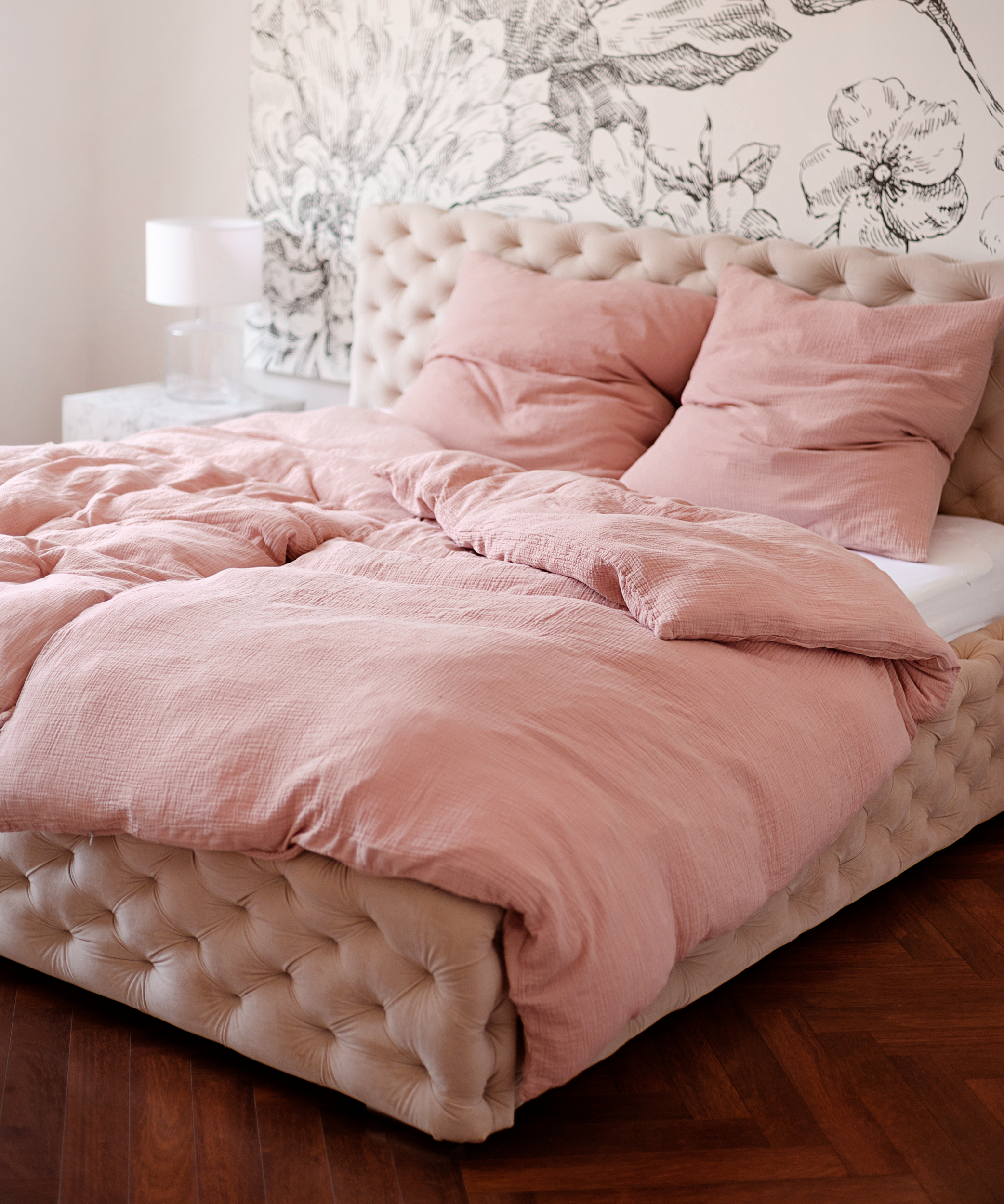 Pink Muslin Single Duvet Cover | Haven
