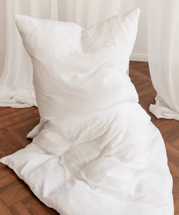 White muslin single bed linen | Haven