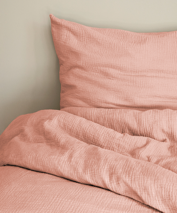 Pink Muslin Single Duvet Cover | Haven