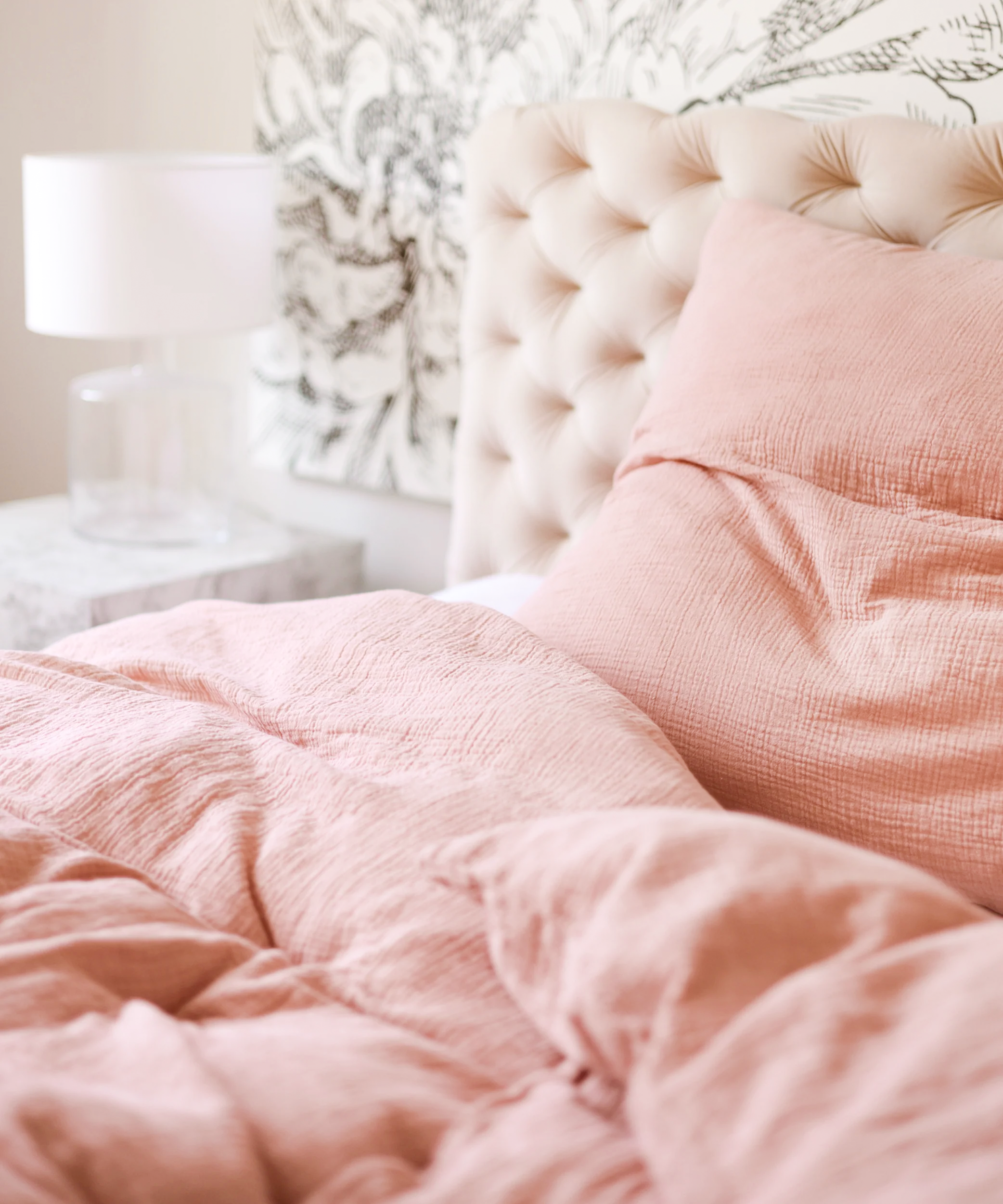Pink Muslin Single Duvet Cover | Haven