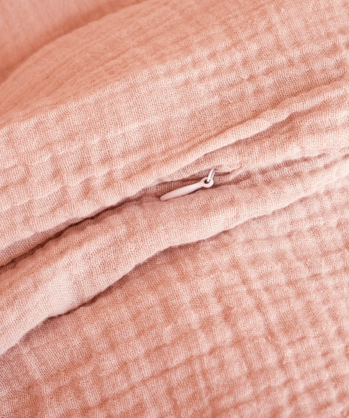 Rosa Musselin Einzelbettwäsche, Serie Haven – Produktansicht