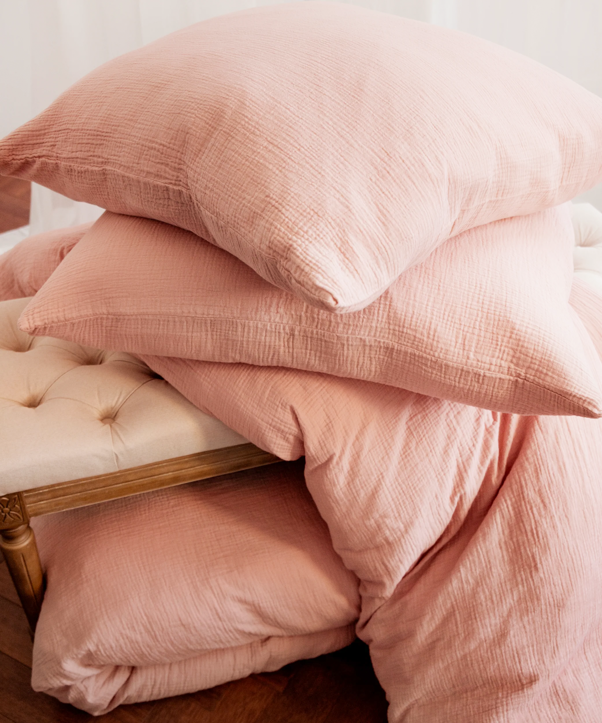 Pink Muslin Single Duvet Cover | Haven