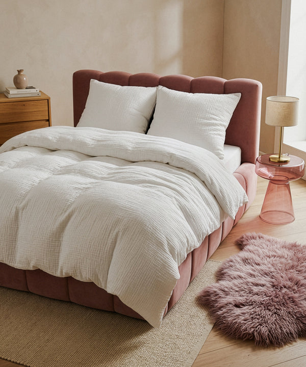 White muslin double bed linen | Haven