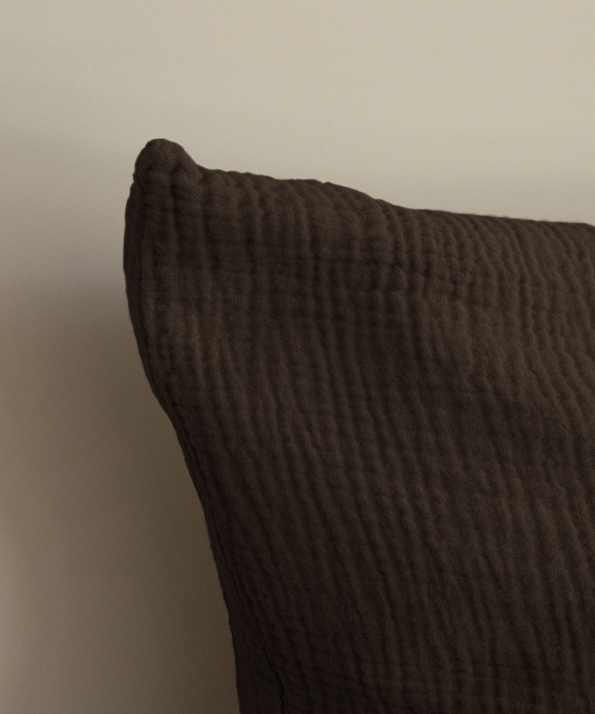 Dark brown muslin single bed linen 135x200 + 80x80 | Haven
