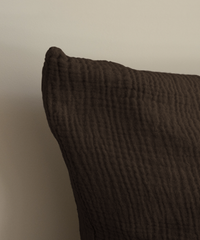 Dark brown muslin single bed linen 135x200 + 80x80 | Haven