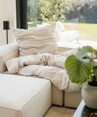 Beige muslin single bed linen | Haven