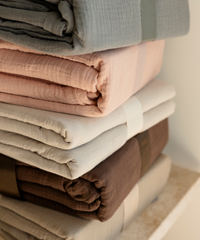 Haven Partner-Set Beige | 2× Musselin Einzelbettwäsche + 2× Kissenbezug 40×80