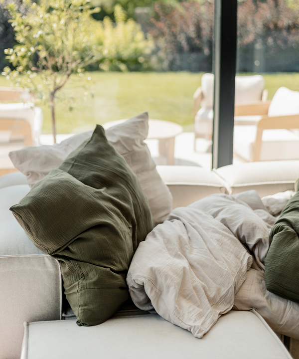 Khaki Muslin Single Sheets | Haven
