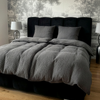 Dark grey muslin single bed linen | Haven