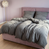 Dark grey muslin single bed linen | Haven