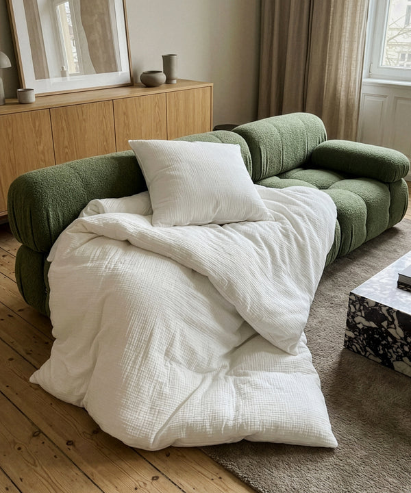 White muslin single bed linen | Haven