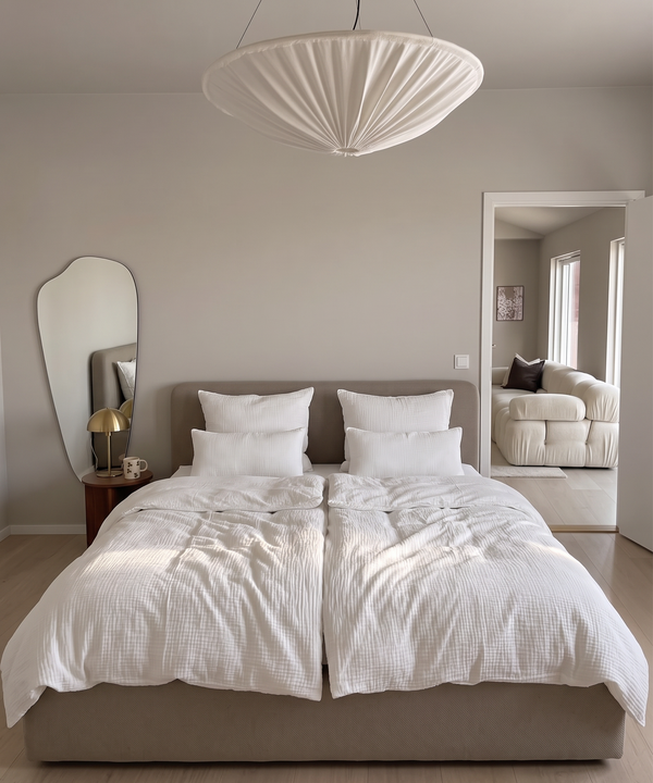White muslin single bed linen | Haven