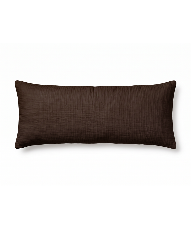 Musselin Kissenbezug 40×80cm in Dunkelbraun – haven collection von 7 O'CLOCK