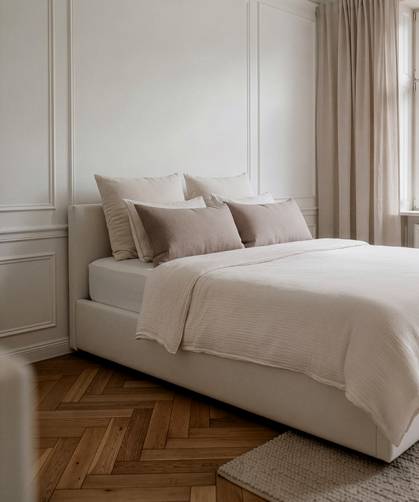 Muslin Pillowcase 40×80cm in Taupe | Haven