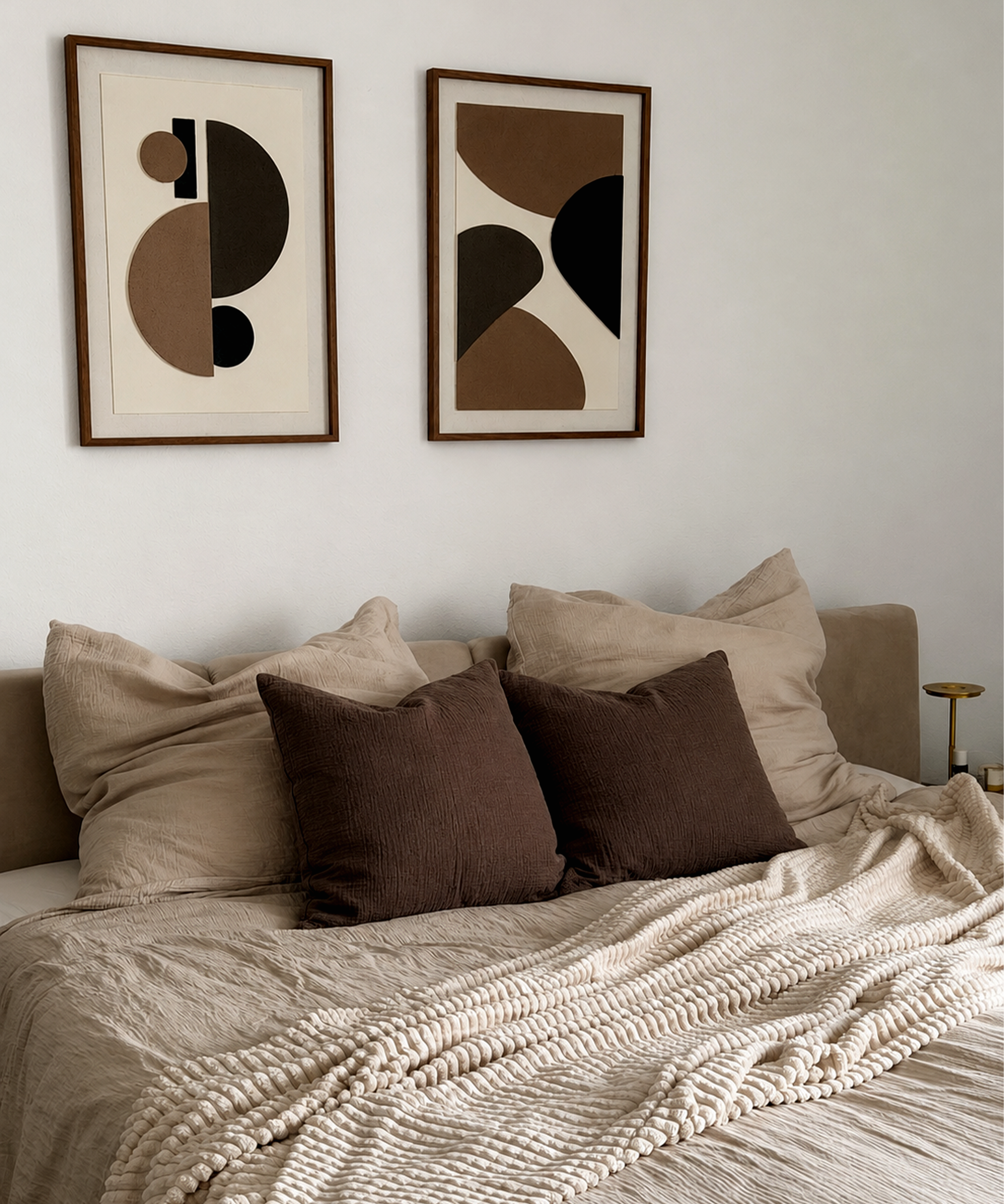 Musselin Kissenbezug 50×50cm in Dunkelbraun | Haven