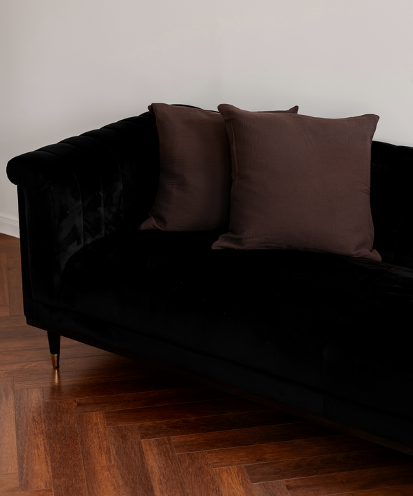 Muslin Pillowcase 50×50cm in Dark Brown | Haven
