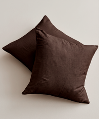 Musselin Kissenbezug 50×50cm in Dunkelbraun | Haven