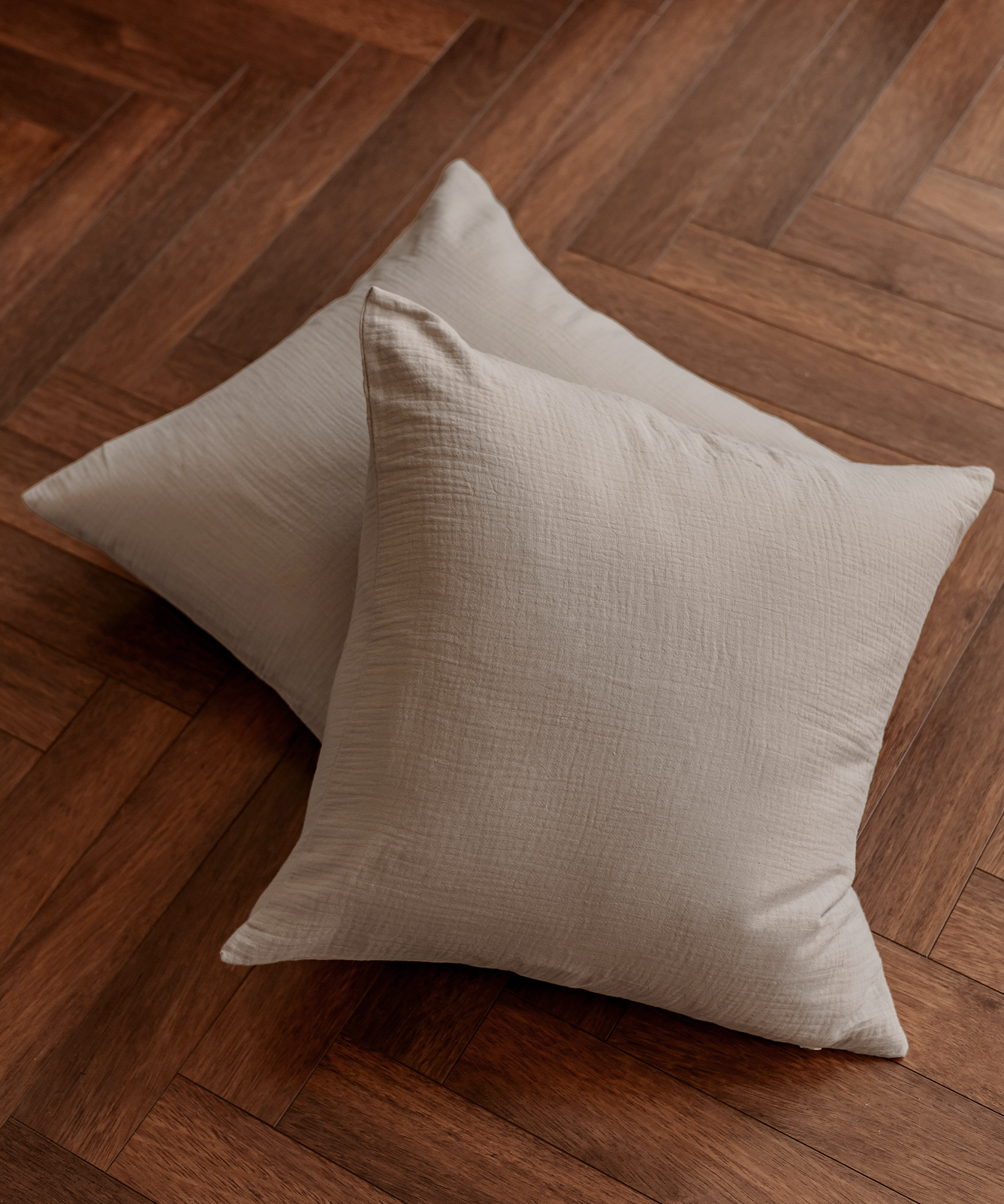 Musselin Kissenbezug 50×50cm in Taupe | Haven