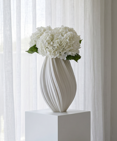 Realistisches Kunstblumen-Bouquet Hortensien 4er in Weiß – bloom collection von 7 O'CLOCK