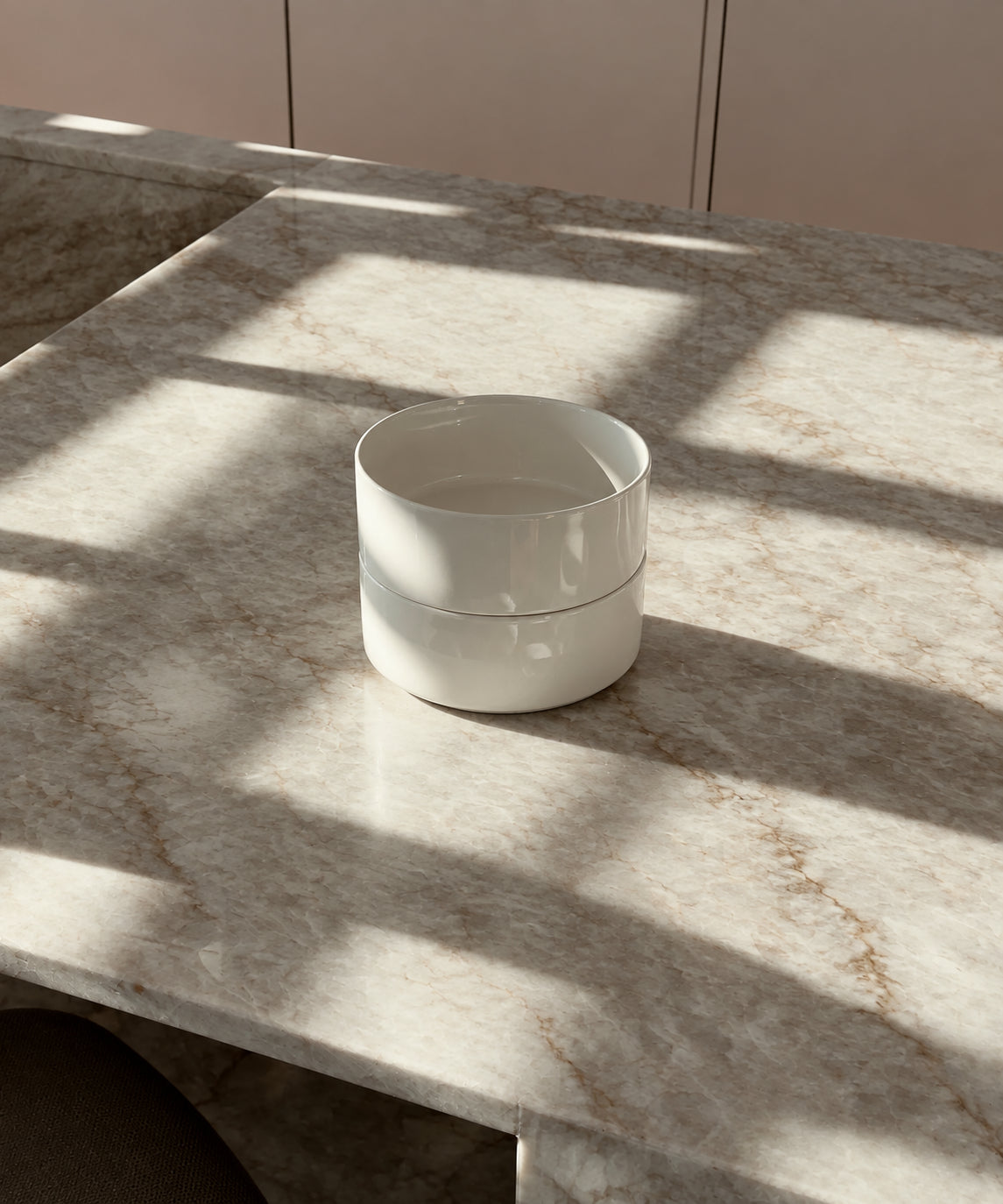 Set of 2 small, cream-white, glossy bowls | Nia