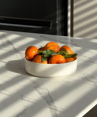 Large cream-white glossy bowl | Nia