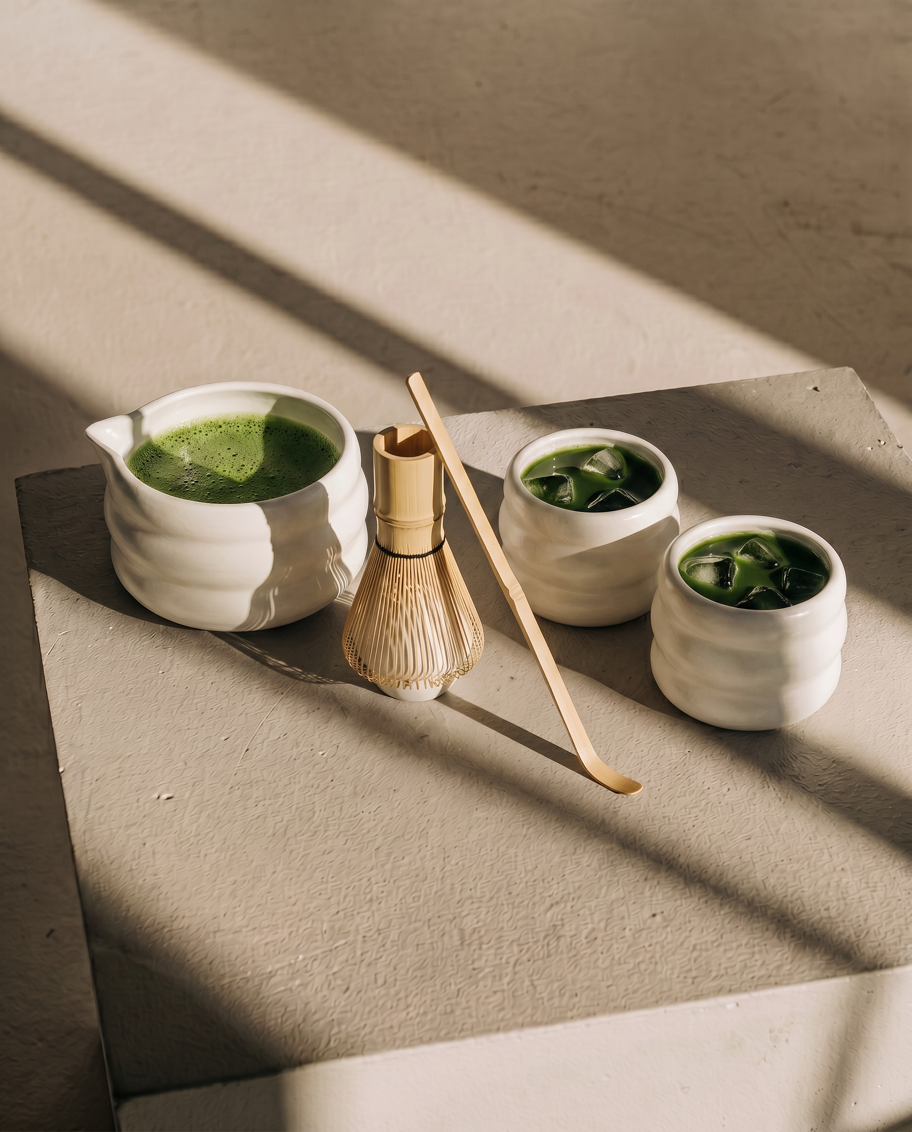 Matcha Komplett-Set mit zwei Keramik Becher | Akio