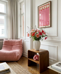 Gerippte Keramikvase in Blütenform | Calla