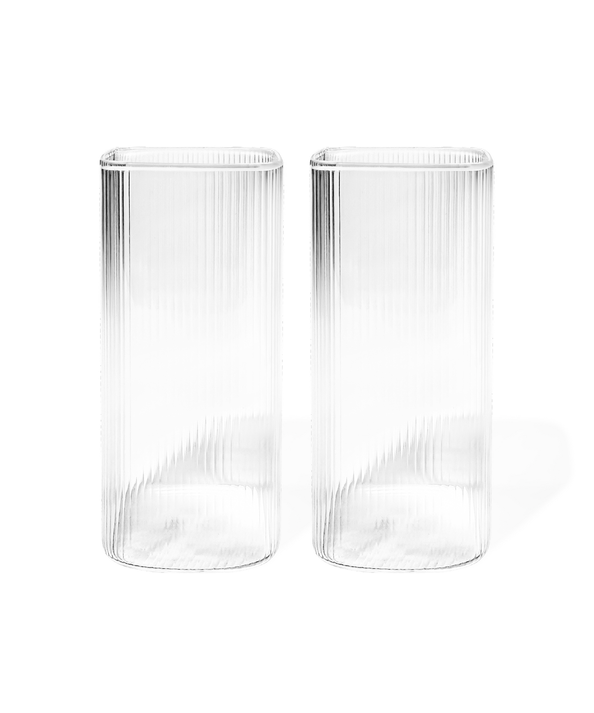 Geriffeltes Trinkglas im eckigen Design – kuba collection von 7 O'CLOCK