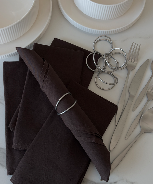 Dark brown napkins set of 6 | Kyla