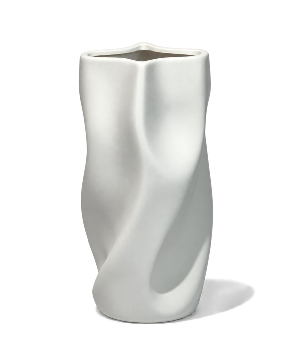 Large Ceramic Vase in White with a Softly Curved Silhouette | Livia