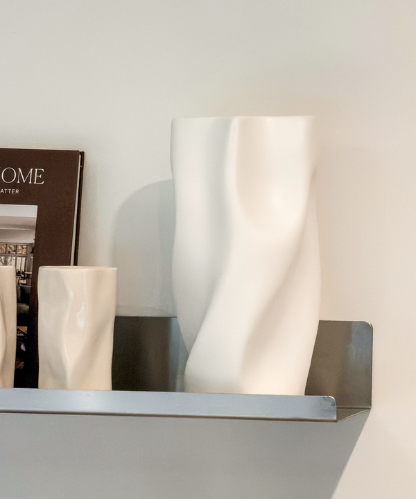 Large Ceramic Vase in White with a Softly Curved Silhouette | Livia