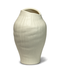 Große Keramikvase Maira in warmem Cremeweiß mit weich geformter Silhouette