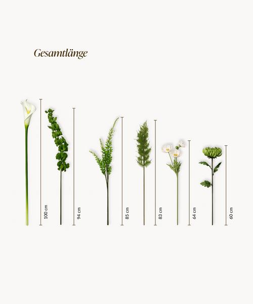 Kunstblumen-Bouquet Calla Rising 15er in Weiß und Grün aus der Serie Bloom – Produktansicht