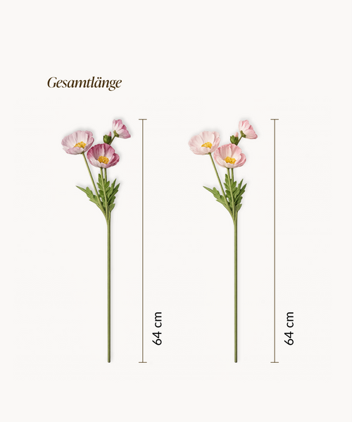 Kunstblumen-Bouquet Mohnblüten 8er in Pink und Rosa aus der Serie Bloom – Produktansicht