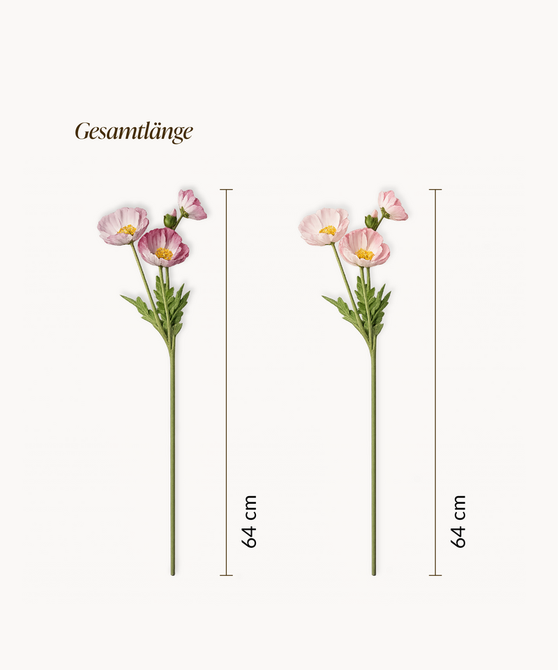 Kunstblumen-Bouquet Mohnblüten 8er in Pink und Rosa aus der Serie Bloom – Produktansicht