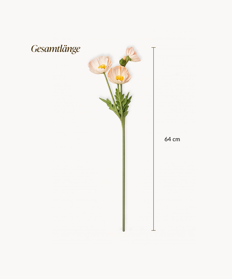 Kunstblumen-Bouquet Mohnblüten 8er in Coral aus der Serie Bloom – Produktansicht