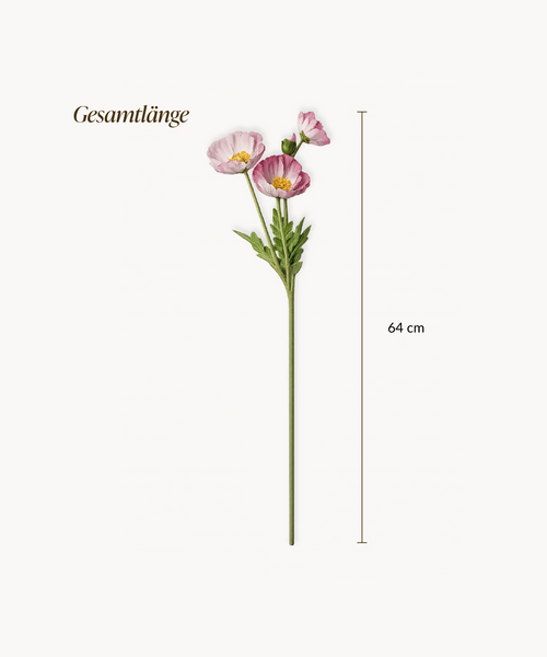 Kunstblumen-Bouquet Mohnblüten 8er in Pink aus der Serie Bloom – Produktansicht