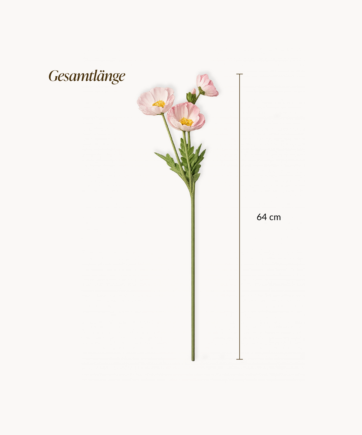 Kunstblumen-Bouquet Mohnblüten 8er in Rosa aus der Serie Bloom – Produktansicht