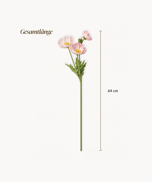 Kunstblumen-Bouquet Mohnblüten 8er in Rosa aus der Serie Bloom – Produktansicht