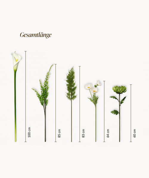 Kunstblumen-Bouquet Pure Fern 13er in Weiß und Grün aus der Serie Bloom – Produktansicht