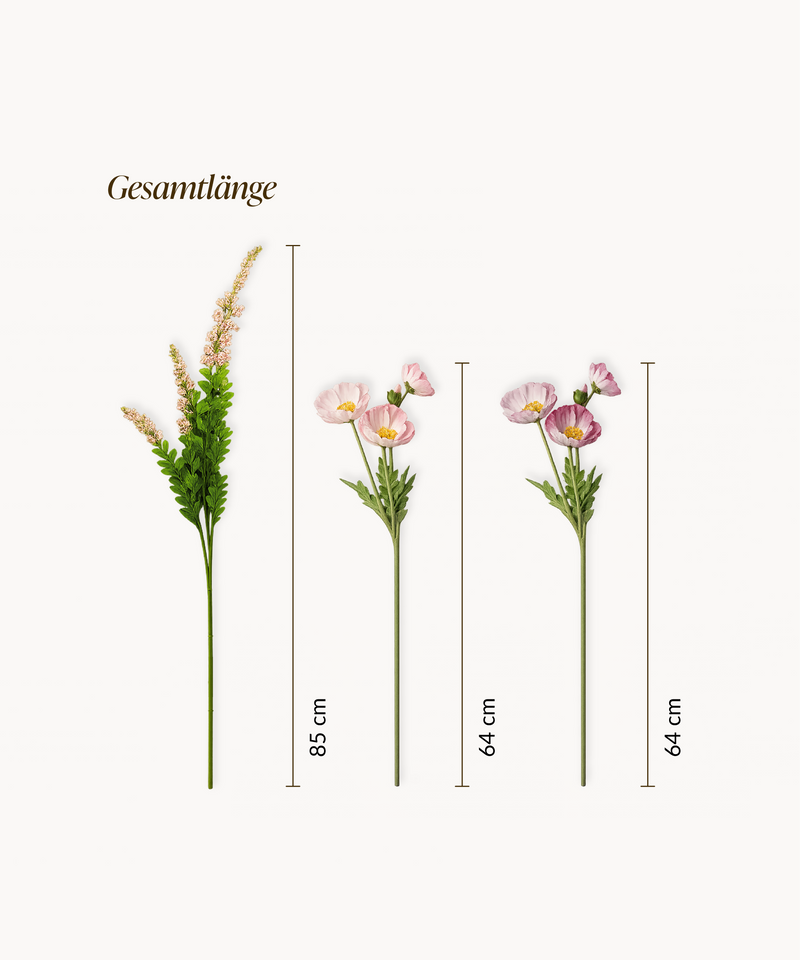 Kunstblumen-Bouquet Rosy Wild 9er in Rosa und Pink aus der Serie Bloom – Produktansicht