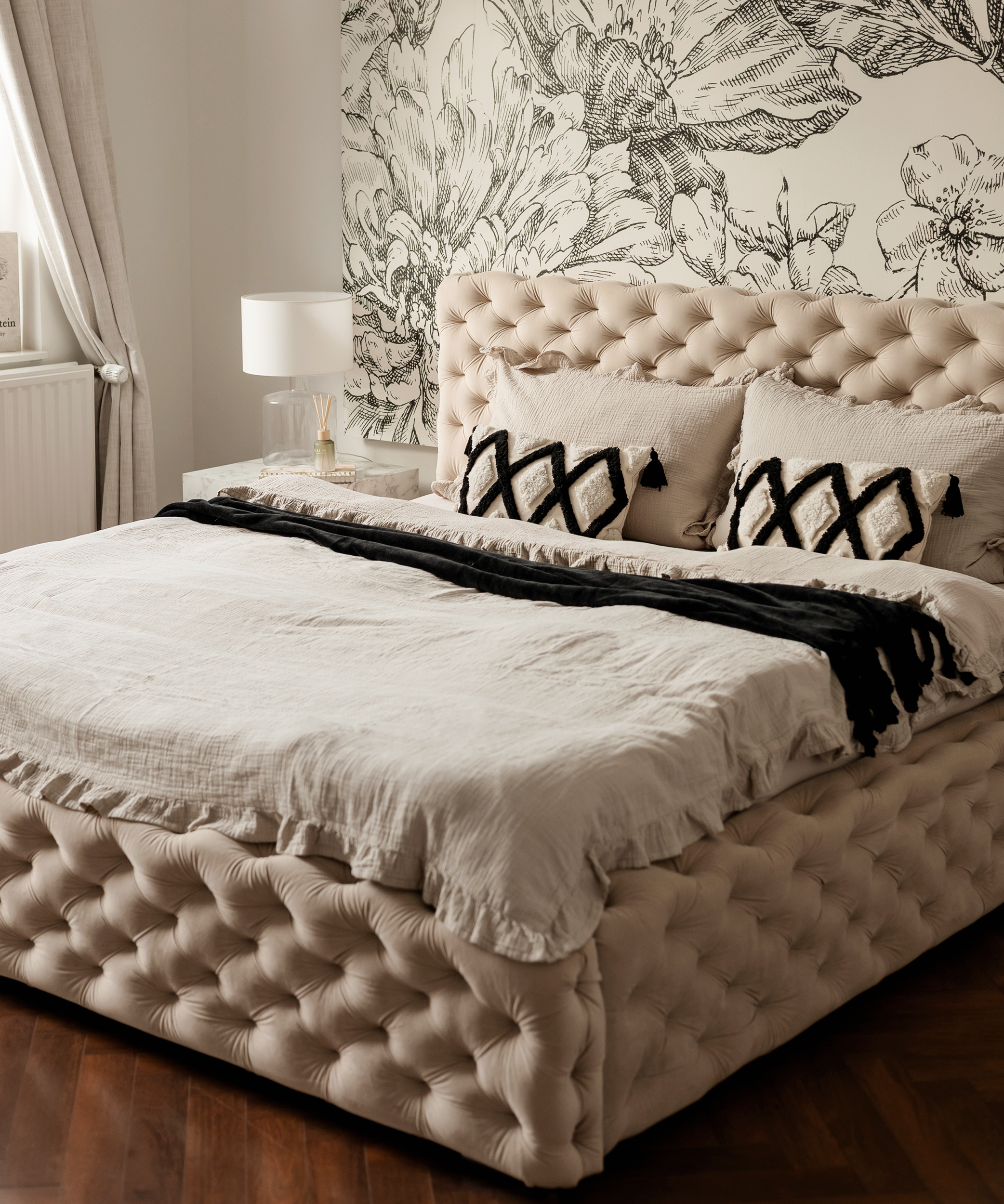 Gerüschte Musselin Einzelbettwäsche Beige | Haven