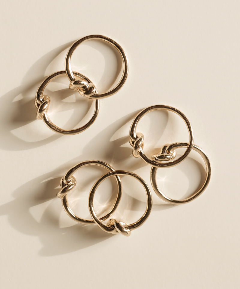 Serviettenringe in Gold, 6er Set aus der Serie Tye – Größenübersicht