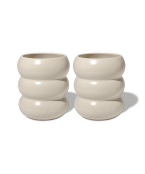 Wave-shaped ceramic mug beige | Mya