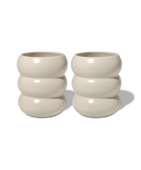 Wave-shaped ceramic mug beige | Mya